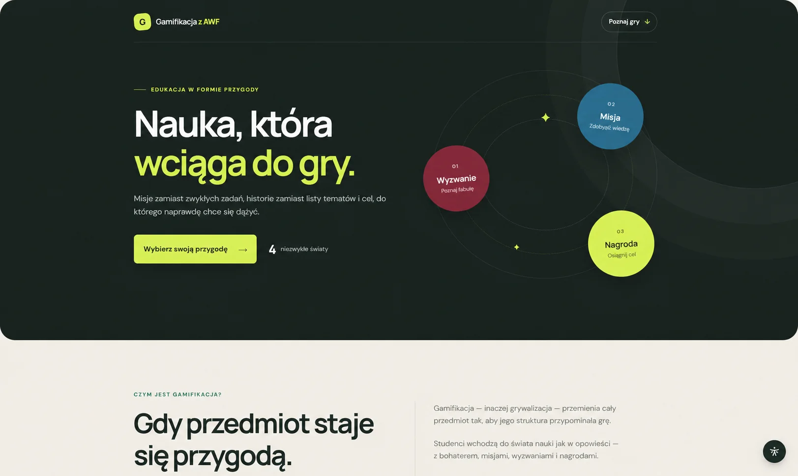 Strona główna projektu Gamifikacja z AWF