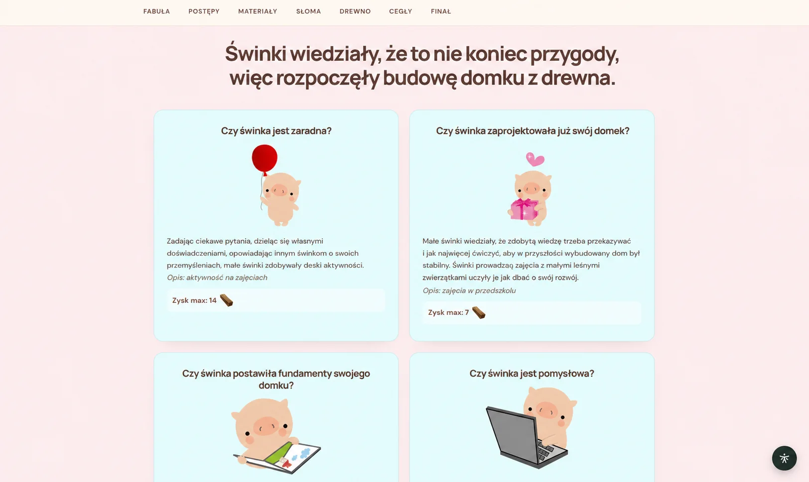 Zadania w kursie Trzy Małe Świnki